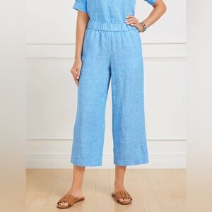 Talbots Nantucket Pull On Wide Leg Cropped Pants Women's Size LP